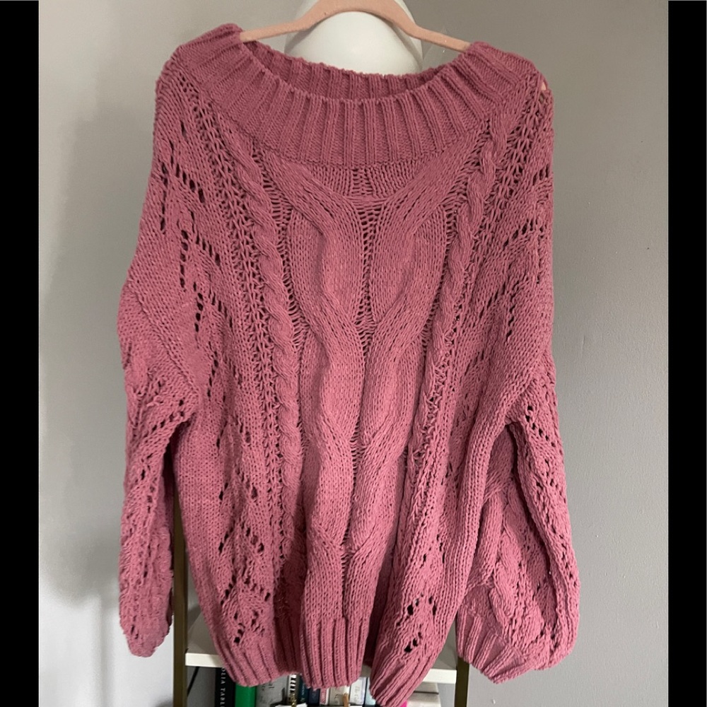 Pink sweater, I just wore it one time.